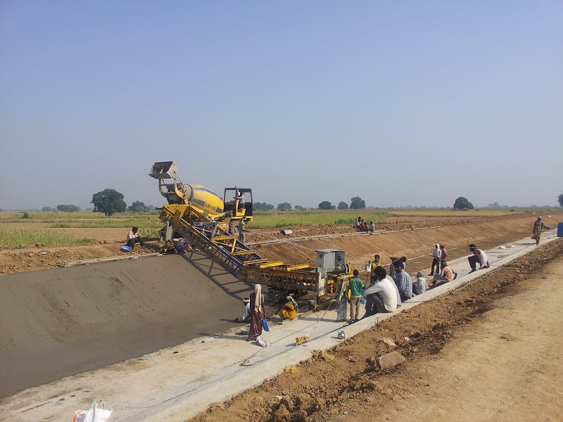 Canal Lining Work by Ajax Fiori in Bhind, Madhya Pradesh | Hire Ajax Fiori now for Your construction work.